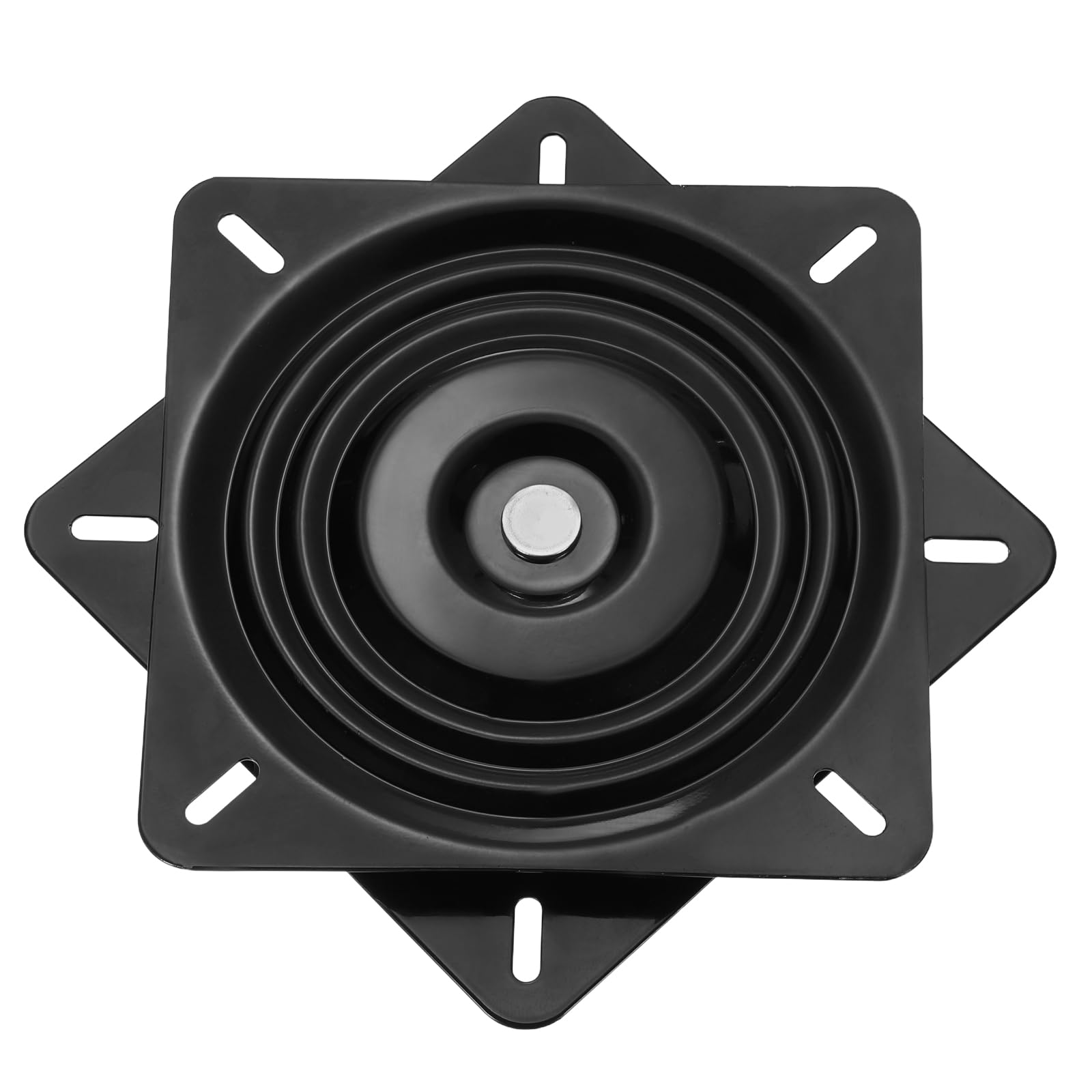 QUARKZMAN Sgabello Girevole di Ricambio 10" Girevole a 360° Lazy Susan Nero | 250x2mm, Piastra di Montaggio Base Girevole a Sfera Semi-Quadrata, per Poltrona Reclinabile o Tavolo