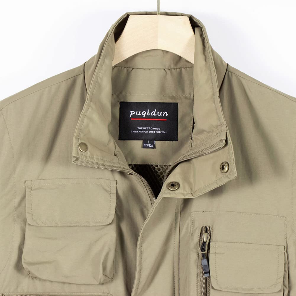 Uomo Gilet Multi-Tasche Gilet da Giornalista Giacca da Pesca per Fotografia Giubbotto Gilet da Trekking e Attività All’aperto