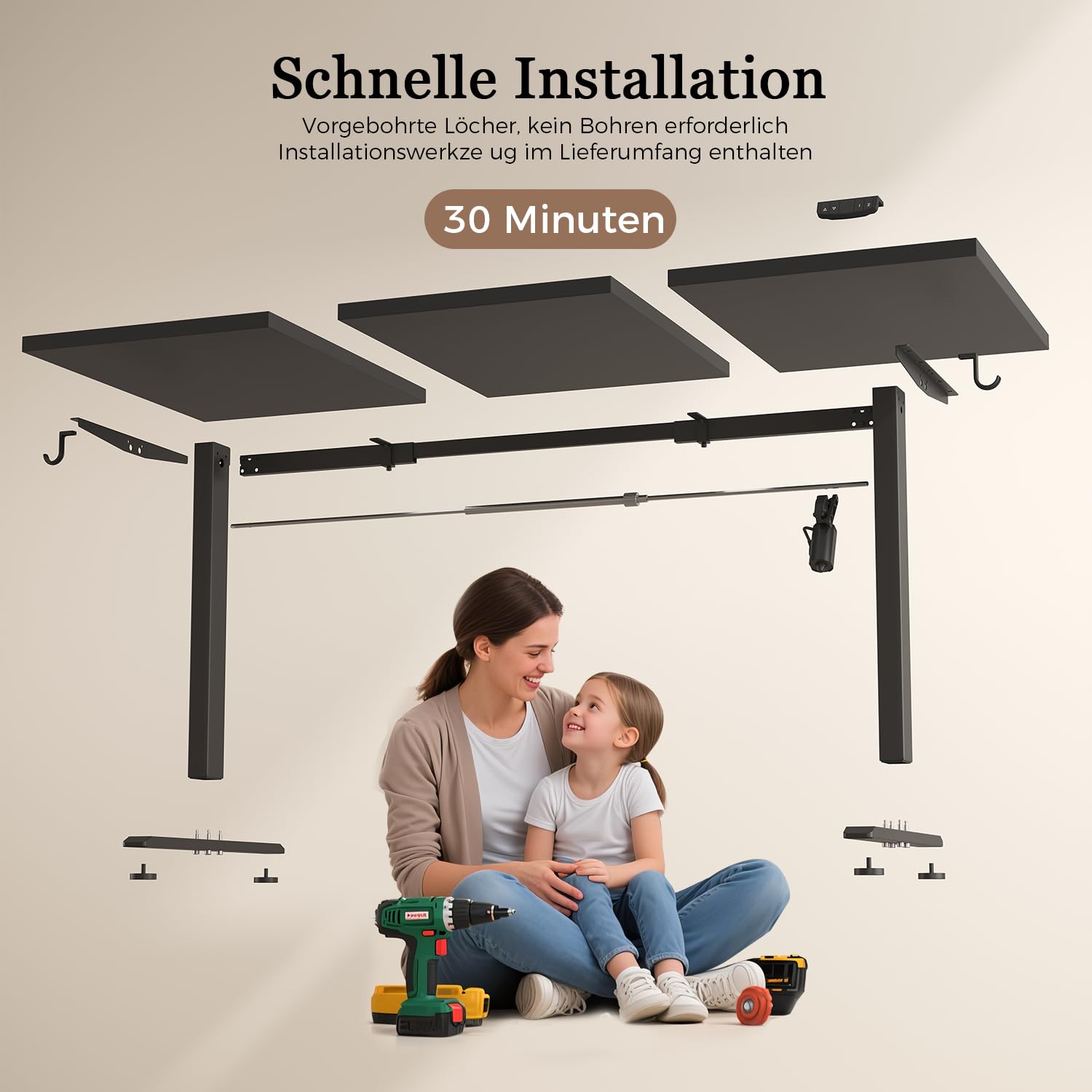 Klicelor Escritorio Elevable Eléctrico 120x60 cm, Negro | Altura eléctrica regulable con 2 memorias, anticolisión, motor silencioso y carga de 70 kg. Ideal para oficina y gaming