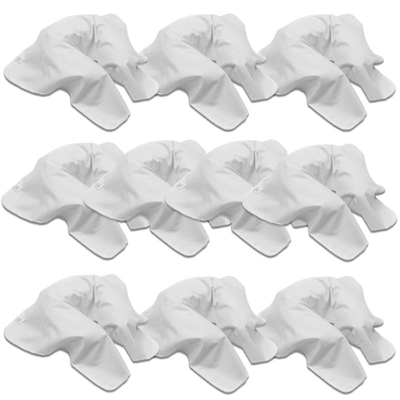 Body Linen Capas para Apoio Facial em Flanela de Algodão Orgânico Branca, Pacote com 10