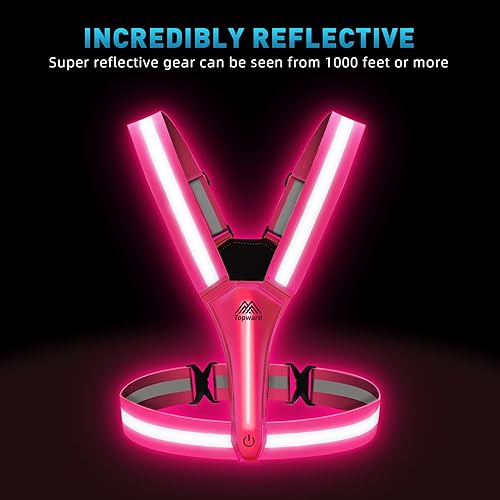Miniatura 2 de Chaleco reflectante LED de seguridad, chaleco iluminado para caminar por la noche, ciclismo, chaleco de alta visibilidad para correr con tiras