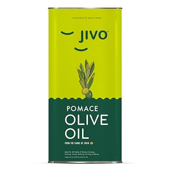 Jivo Pomace Olive Oil 5 Litre Tin for Everyday Cooking | Imported From Spain | Recommended for roasting, frying, and baking all types of cuisines | Rich in MUFA | Low in Saturated Fat.
