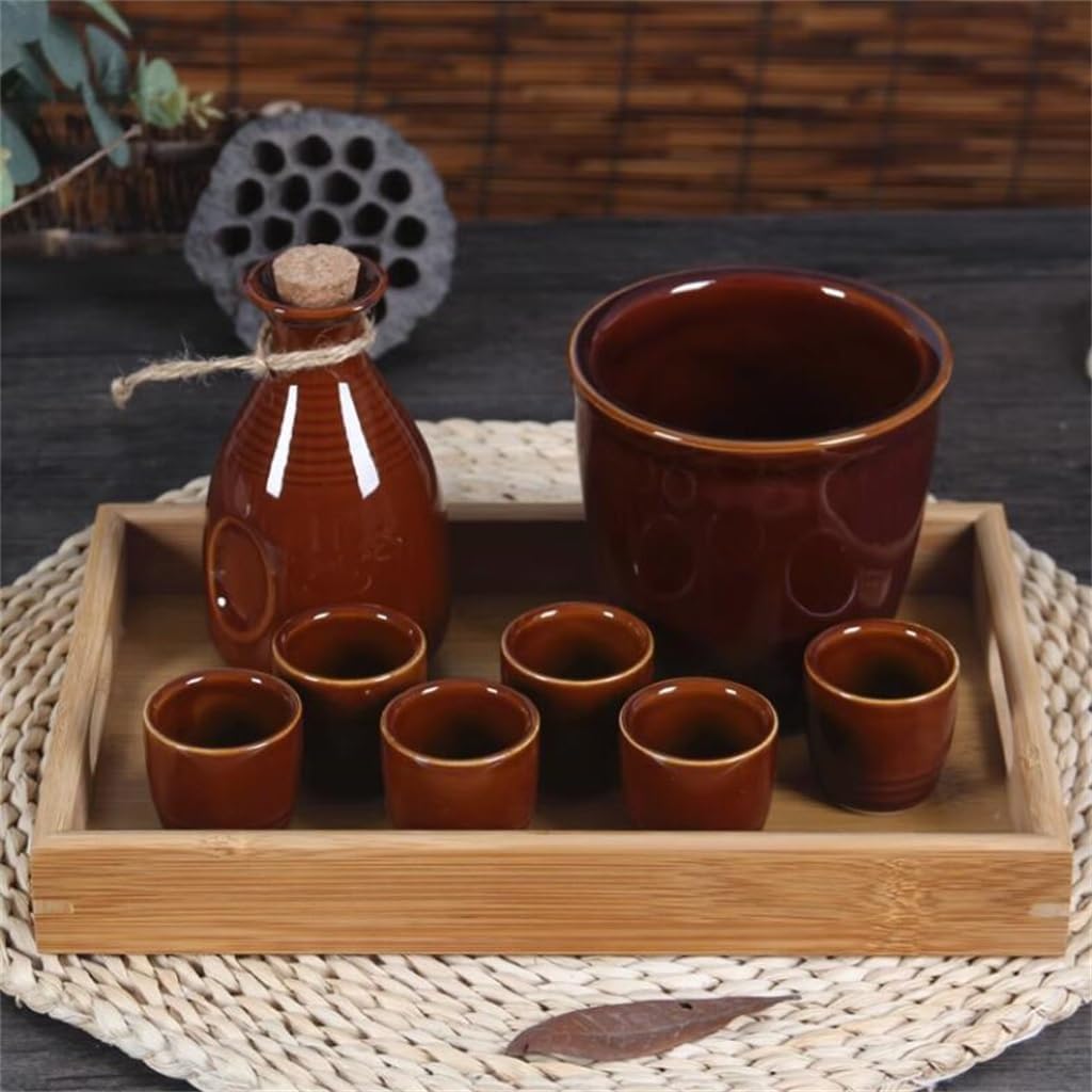 Retro Ceramic Sake Wine Set Wine Heater Soju Liquor Small Wine Cup Wine Distributor Wine Pot