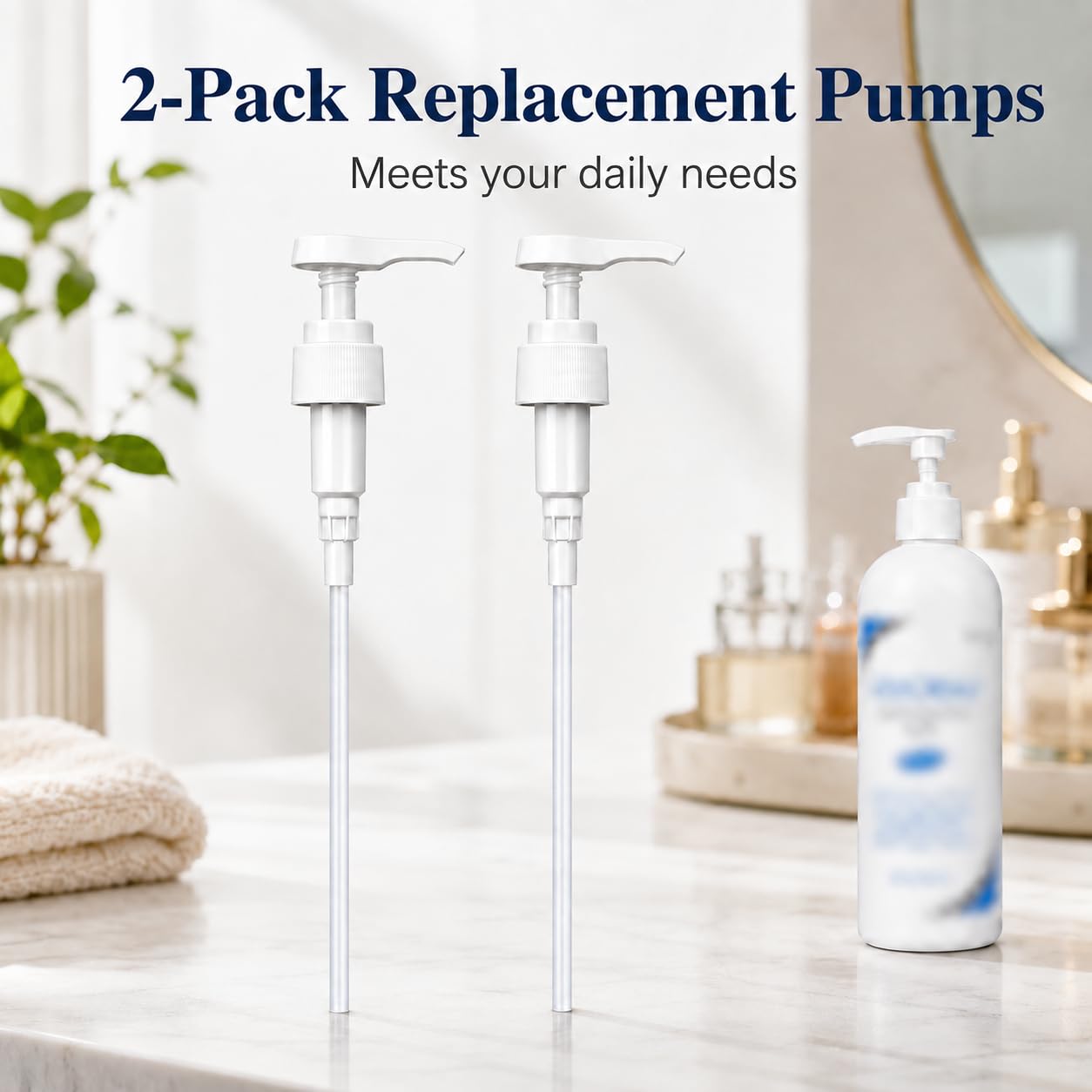 Body Wash Pumps for Vanicream Liquid Cleanser 947ml/32 Fl Oz Bottles，2Pcs