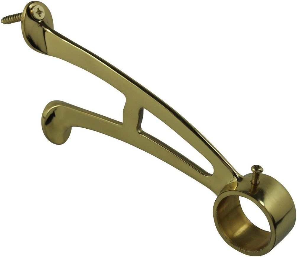 Brass Wall Mount Bar Bracket Fitting 1.5" Bar Rail | Renovator's Supply
