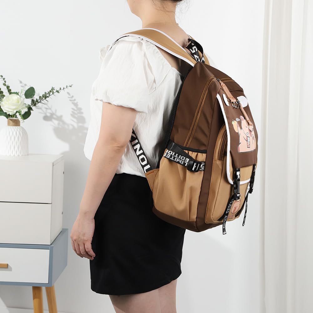 Lushandy Capybara Backpack, Cute Capibara Backpacks Kawaii Kapibara Stuff Large Cartoon Capybara Bag Ita Bag