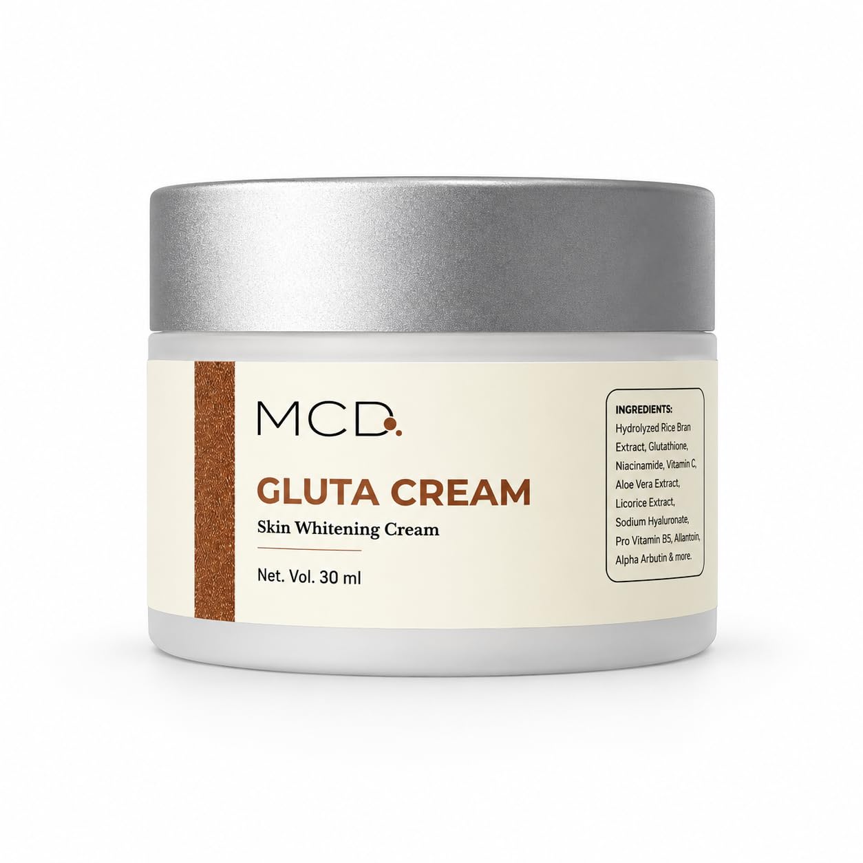 Gluta Cream Skin Whitening Cream with Glutathione, Hyaluronic Acid, Niacinamide, 30 ml Beauty