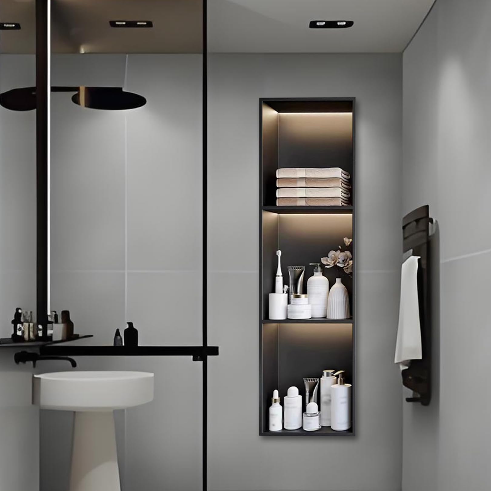 Niche de douche sans carrelage en acier inoxydable pour éviter la rouille