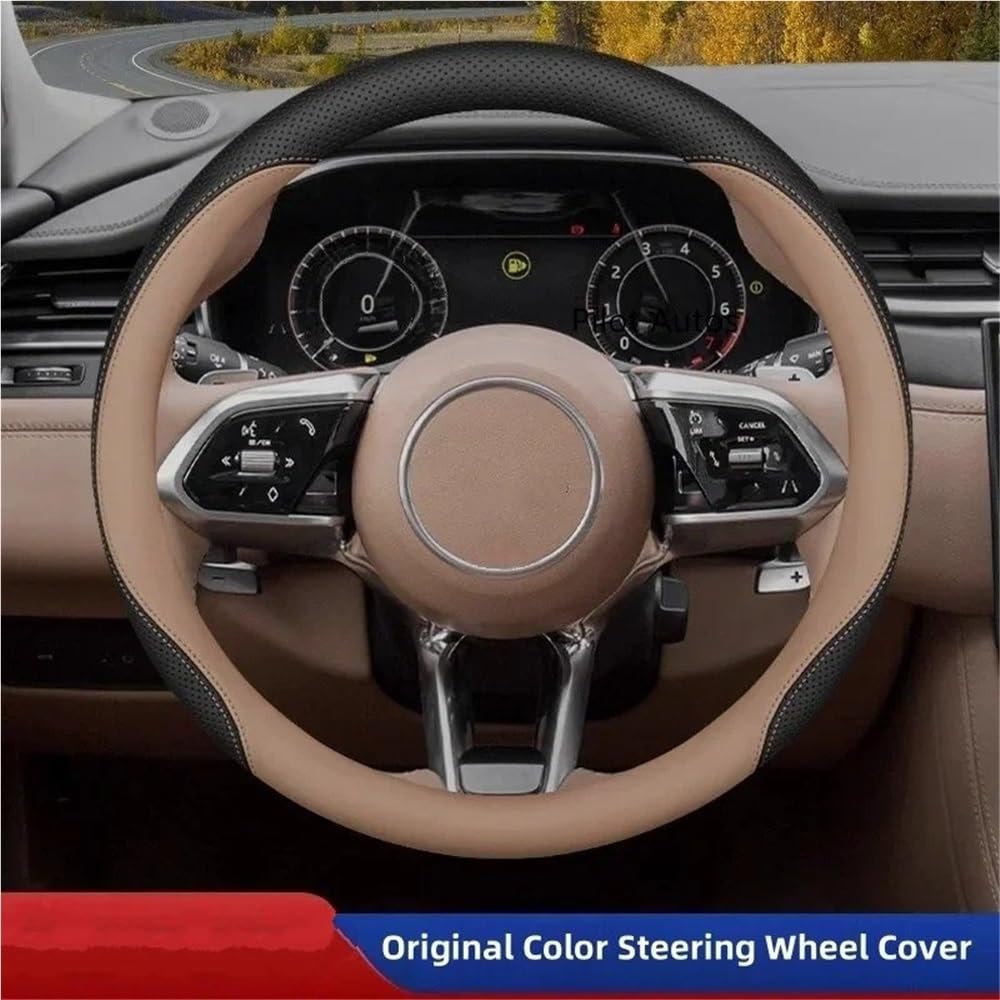 Funda para Volante de Coche Jaguar Funda Interior de Cuero Transpirable para Volante de Coche XE XJ F-Pace XF E-Pace
