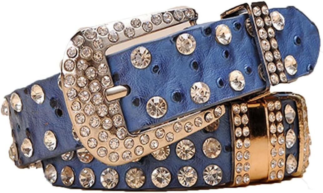 Fashion Rhinestone Belts for Women Designer PU Leather Belt Western Studs Leather Belts