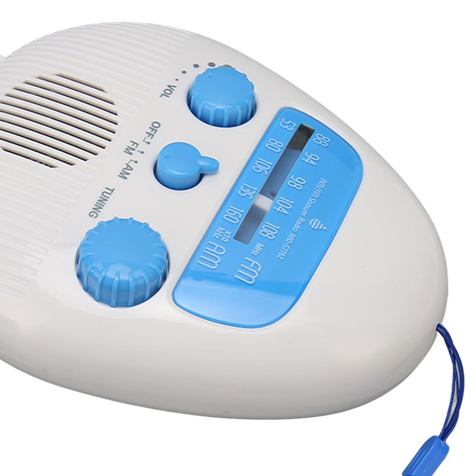 Radio de Douche Portable, Radio de Salle de Bain étanche, Haut-Parleur intégré, Radio FM AM à Piles, Bouton Rotatif, pour Utilisation dans la Salle de Bain