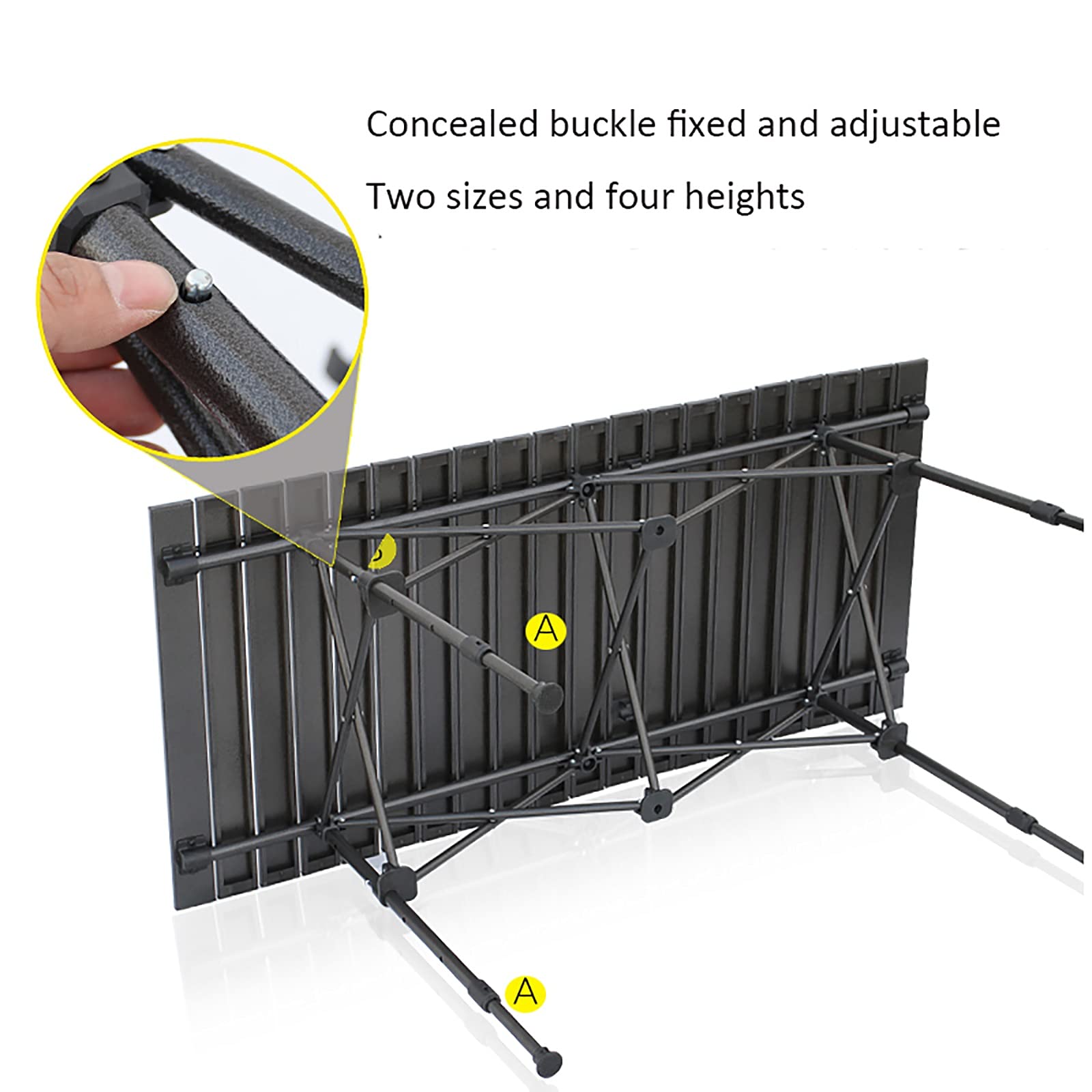 Table Pliante Aluminium Extérieur 70x40 Cm - Portable Pour Camping, Plage, Pique-nique - Support 40 Kg - 2