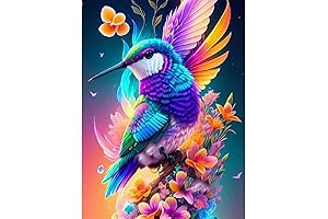 FQOVKYN 5D Diamond Art Kits 2024 for Adults, New Hummingbird Design