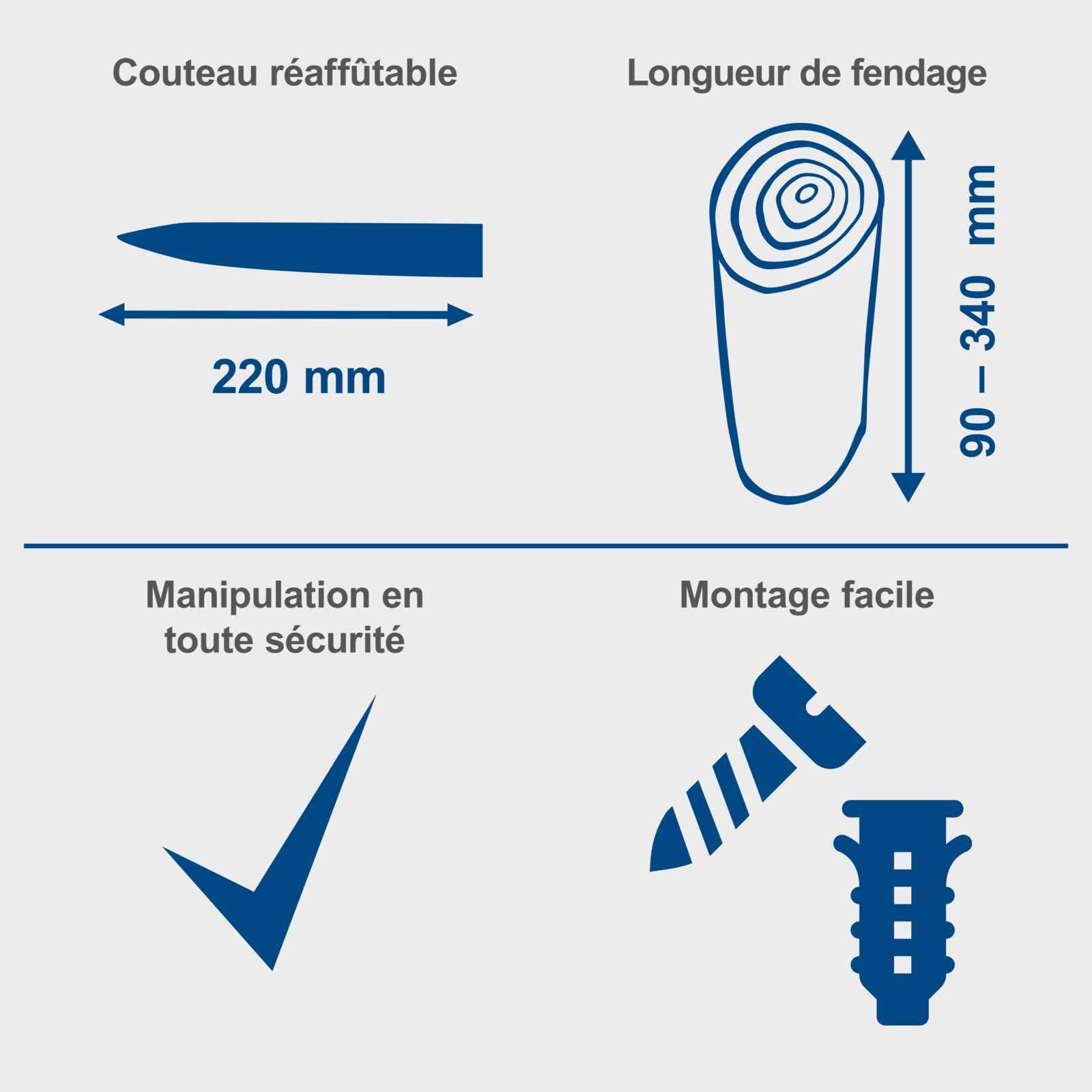 Scheppach - Fendeuse à bois manuelle en fonte - Fendeuse Murale - compatible bûches 90 à 340 mm de long - longueur de levier 560 mm - manche ergonomique