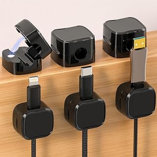 Cable Management Clip Organizer for Desk & Car – Adjustable Phone Charger