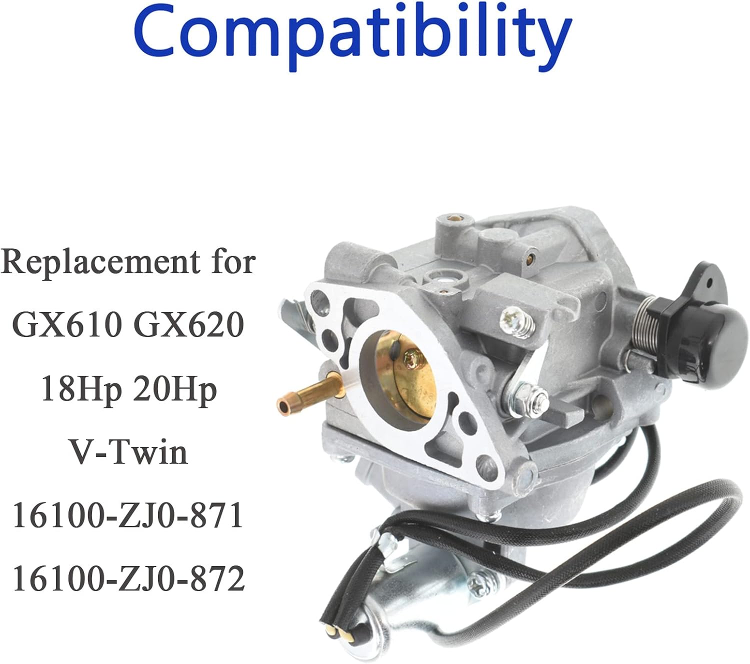 Silscvtt 16100-ZJ0-871 Carburetor Replacement for Honda GX610 GX620 18Hp 20Hp V-Twin 16100-ZJ0-872 Lawn Mower Parts