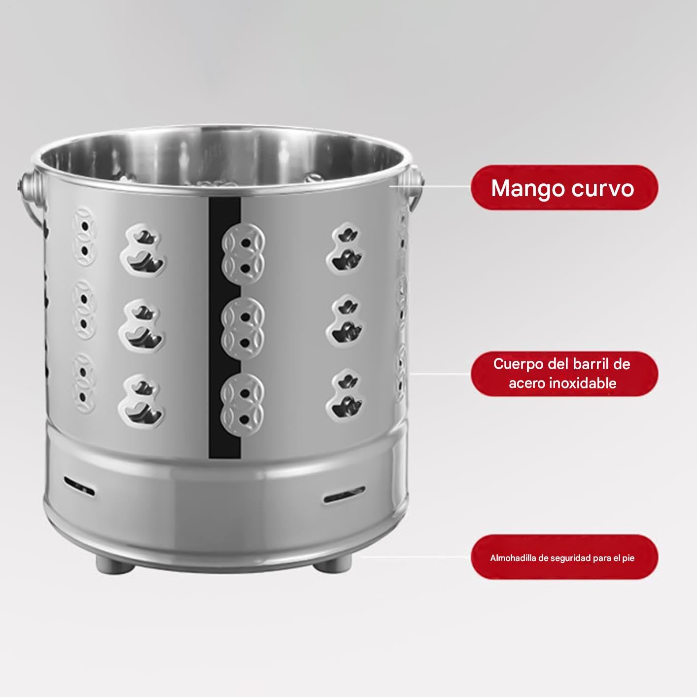 Barriles Quema Para Exterior - Cubo Portátil De Acero Inoxidable Con Tapa Para Quemar,Quemador Portátil para Patio Fogatas Jardín Acampada Playa Granja y Exteriores