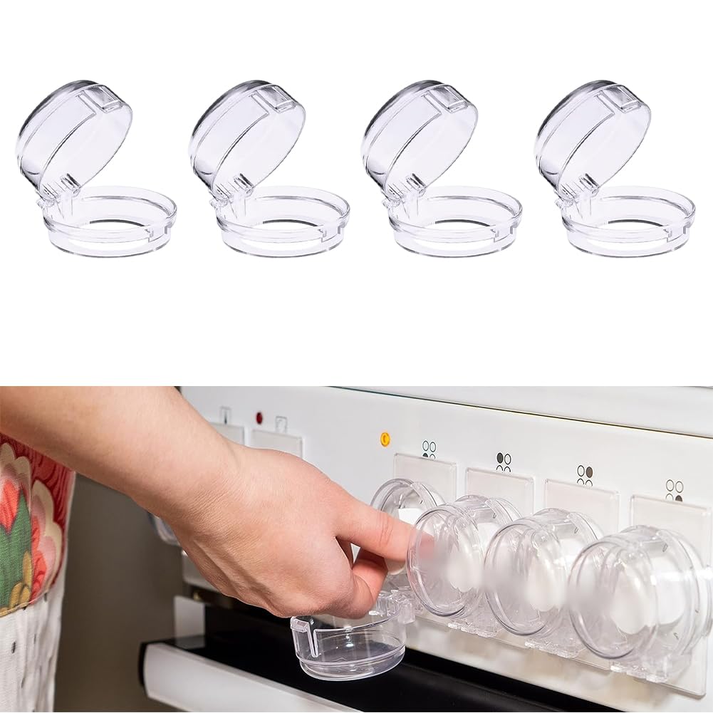 Cache-Boutons de Cuisinière à Gaz, Bouton de Sécurité Four, Gaz Couverture de Bouton, Couverture de Bouton de Cuisinière, Couverture De Bouton Four Protections, Sécurité Enfant Cuisinière, 4 Pièces