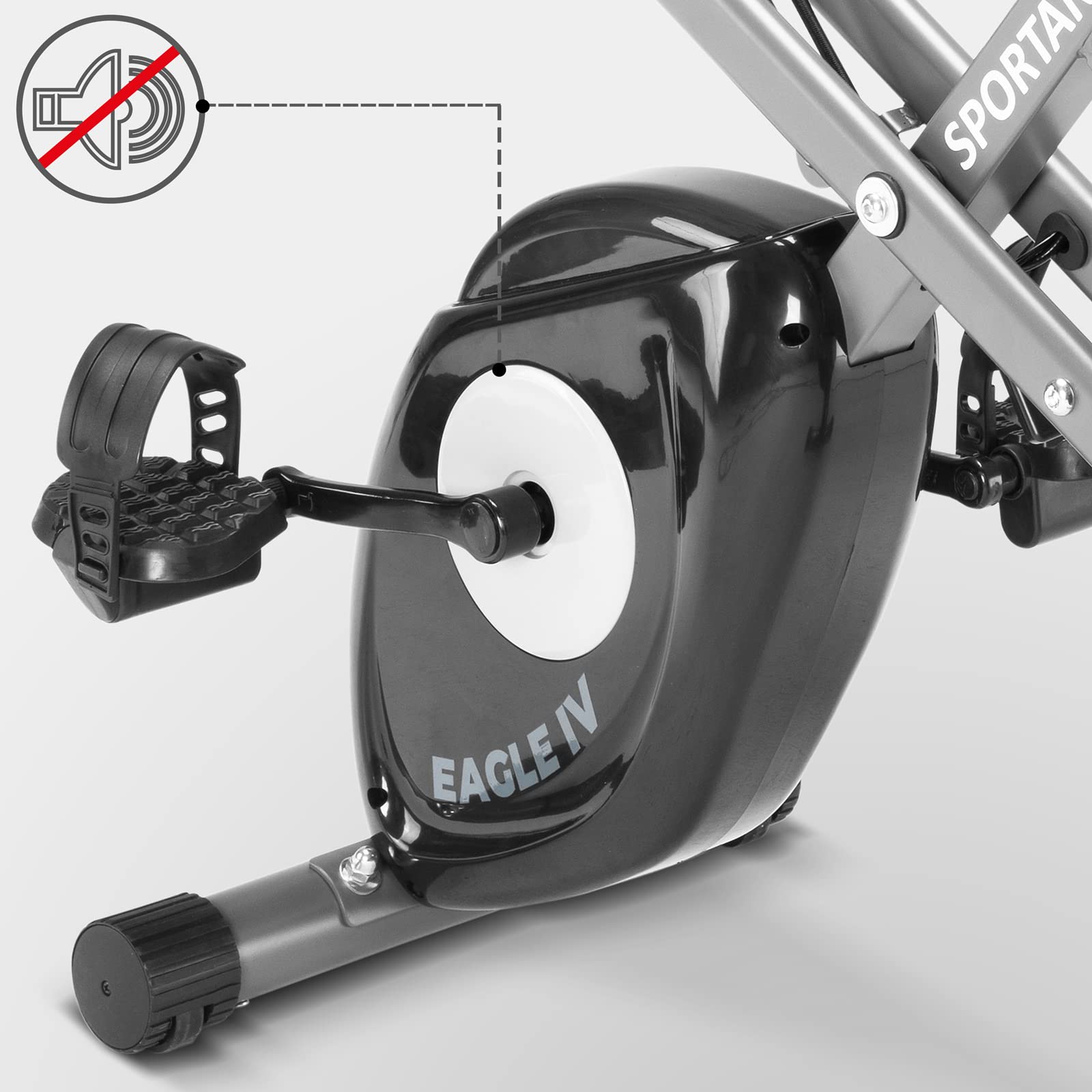 Eagle, cyclette 4 in 1, ergometro per resistenza, pieghevole, display LCD, altezza regolabile, con fasce per il fitness, cyclette, allenamento e indoor