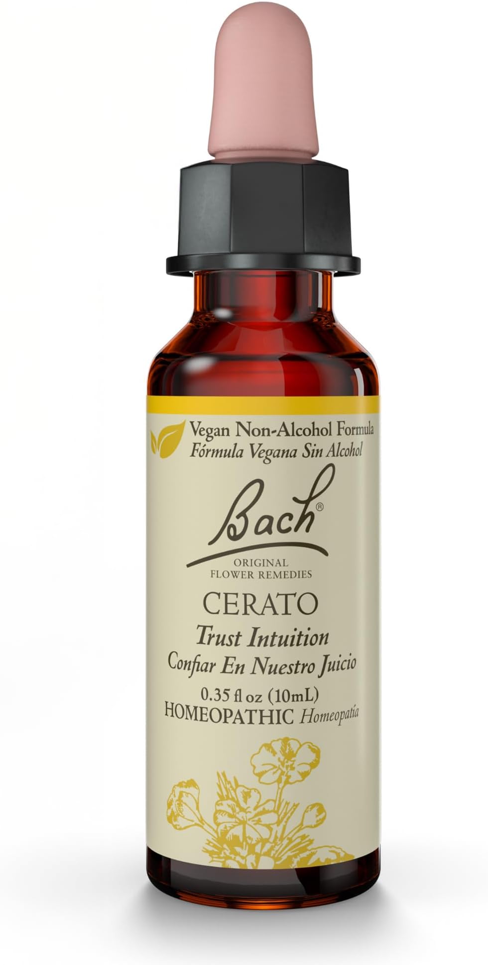 Bach Original Flower Remedies, Cerato (Non-Alcohol Formula) - Trust Intuition - Natural Homeopathic Flower Essence for Emotional Balance - Vegan, Gluten Free, Sugar Free - 10mL Dropper