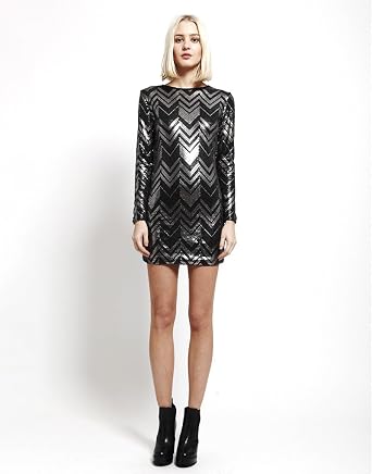 Goldie Moonshine Zig Zag Sequin Dress 