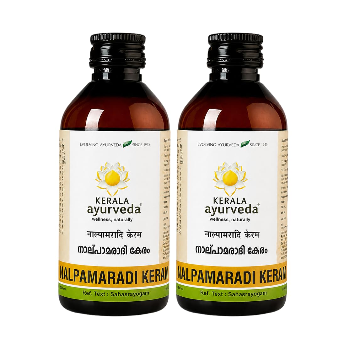 Kerala Ayurveda Nalpamaradi Keram | Ayurvedic Tan Removal & Pigmentation Oil for Face & Body | Turmeric Oil for Glowing Skin & Radiance | 200 ml (Pack Of 2))-image-48