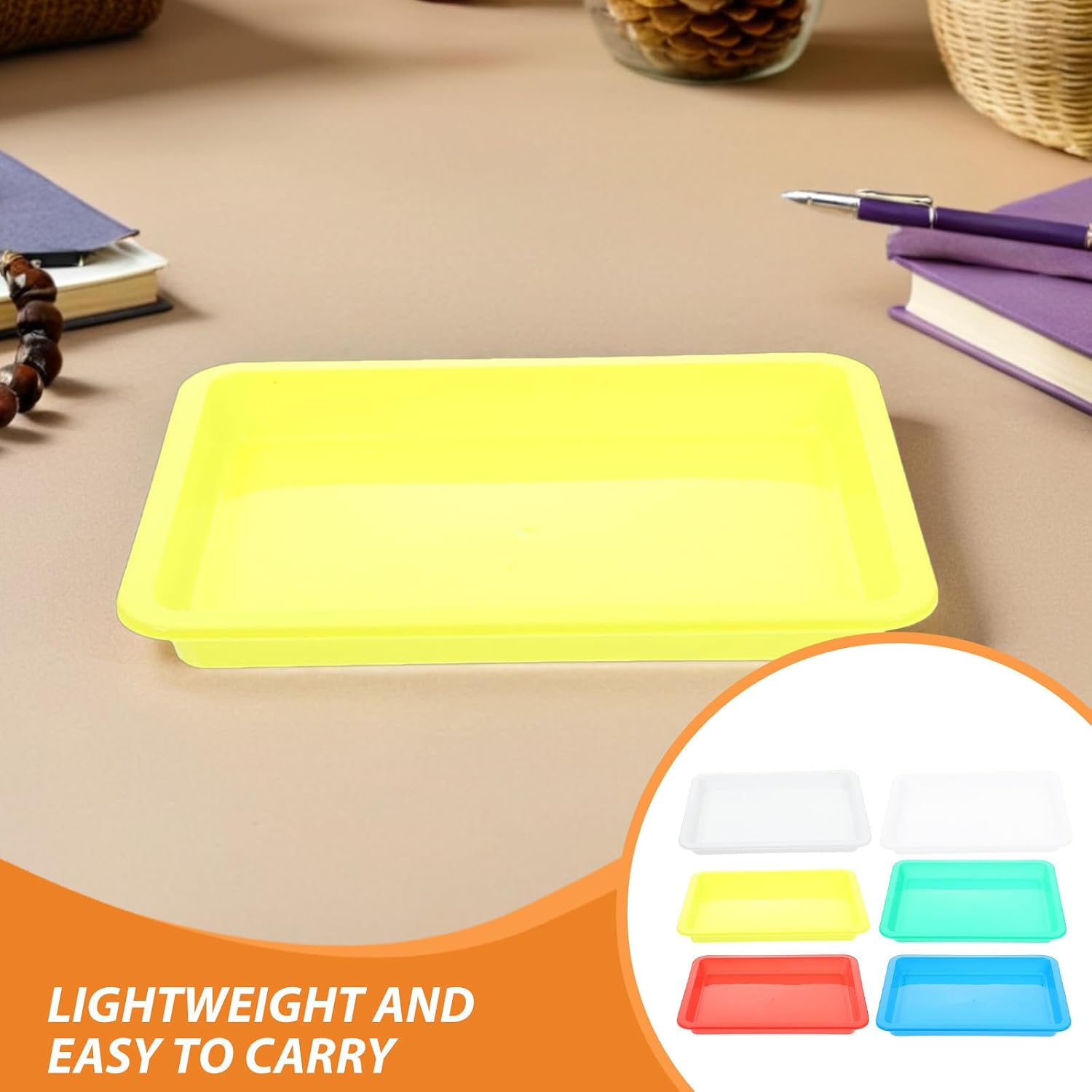 Zerodeko 12pcs Colorful Plastic Crayon Container Trays Multi-Purpose Storage Solution Plastic Craft Trays for Educational Activities and School Projects Classroom Organizer