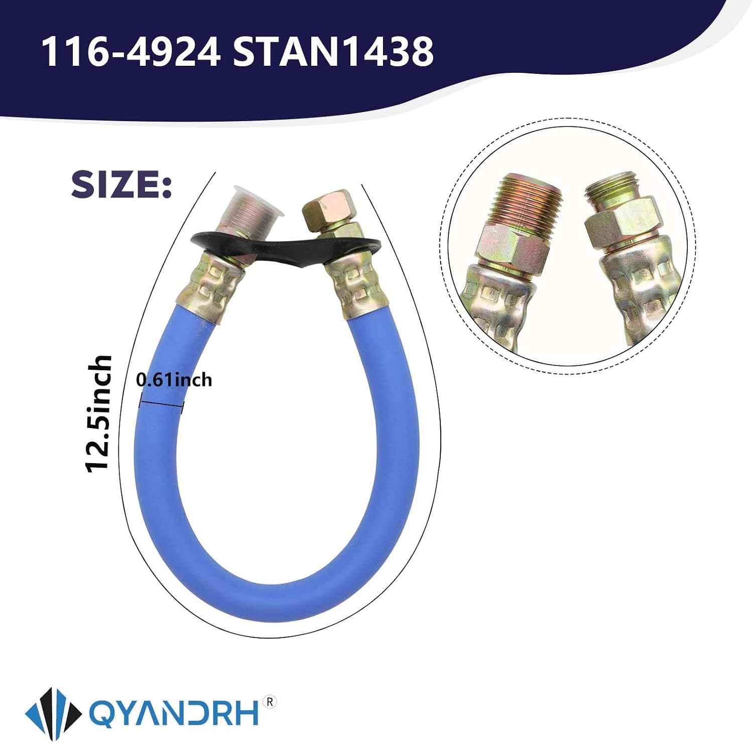 1pc 116-4924 STAN1438 3/8" NPT Oil Drain Hose 14" Length replacement fits for Ko-hler Tecumseh Engines(blue)