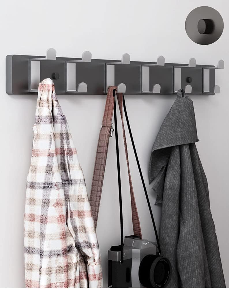 Coat Hooks，Wall Hangers，MultipurposeHooksCoat Rack Wall Hook Organizer Screw in Bedroom Storage Key Holder Wall Mounted Bamboo for Hanging Hat Pack Jacket Towel in Hall Hallway Entryway (5 Hooks, Whit