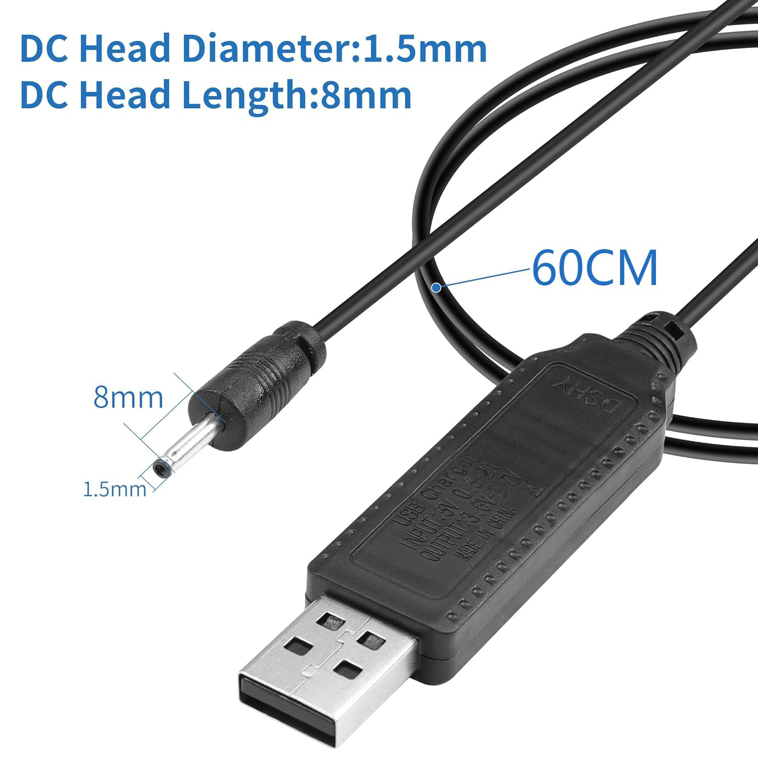 5x USB Auf DC 2.0mm Ladekabel – 3.7V, Für Lithium-Akkus Von Drohnen, Spielzeug & Kleingeräten