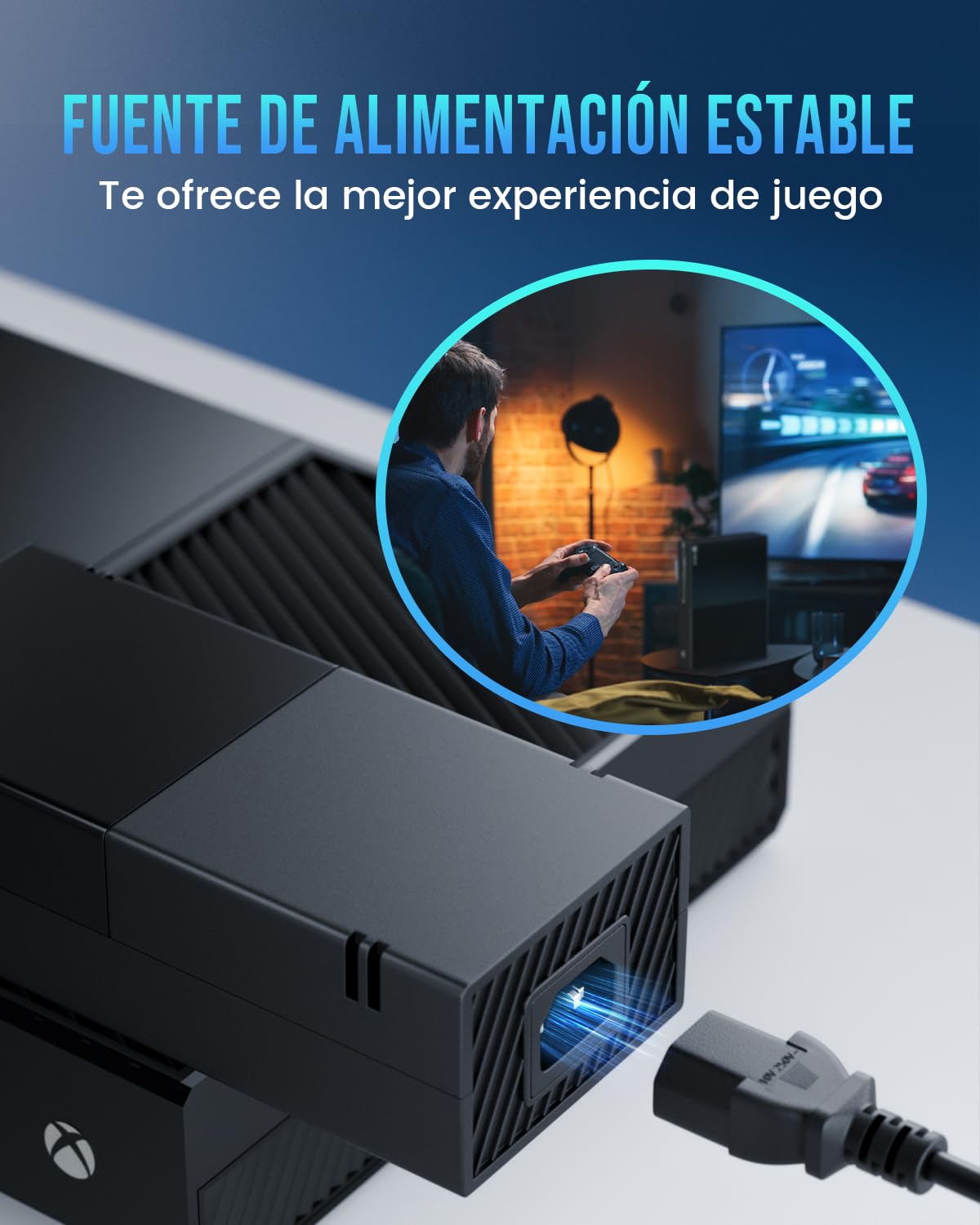 Alimentatore per Xbox One, Adattatore AC con Ventola Silenziosa, Versione Silenziosa Migliorata, Compatibile con 100-240V, Caricabatterie per Console Xbox One