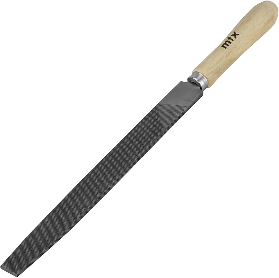 MTX Lima Chata 250 mm com Cabo de Madeira – Aço Carbono Corte Duplo Profissional