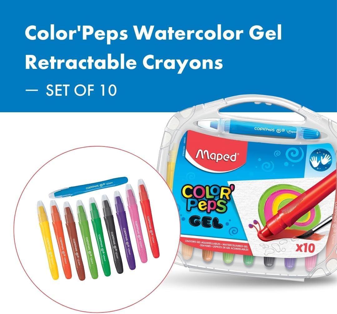 Giz Gel Aquarelável, Maped, Color Peps Macio, 836310, 10 Cores