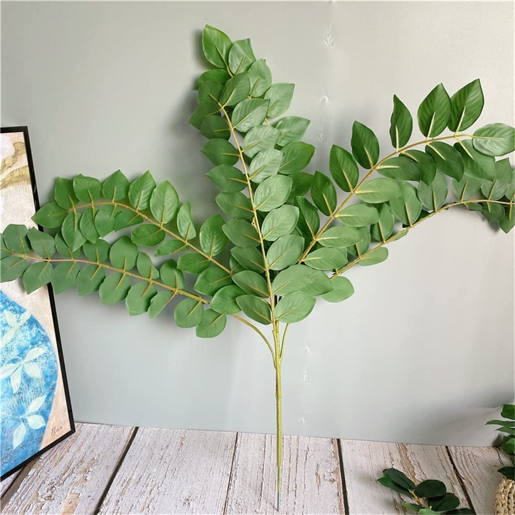 RWRAPS Rama Verde Hojas de eucalipto de Aspecto Real Flores Artificiales de plástico Decoración Plantas Falsas para el hogar (como se Muestra Talla ?nica)