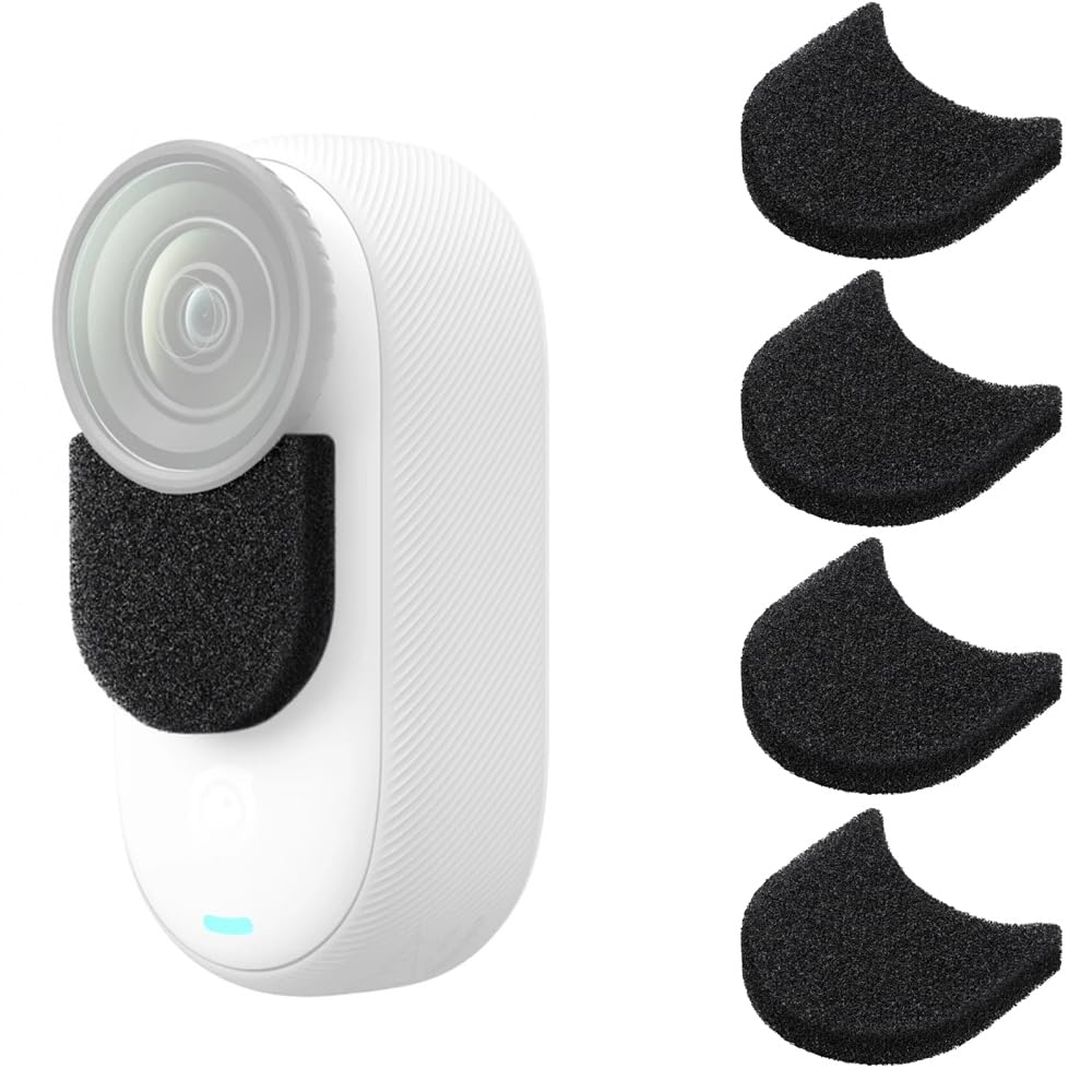 Bonnette Micro Lot De 4 Bonnettes Anti-vent Pour Insta360 GO 3S/GO 3, Housse En Coton Coupe -vent, Kit Audio, U00e9ponge Ru00e9ductrice De Bruit Pour Insta 360 GO 3 & GO3S Accessoires De