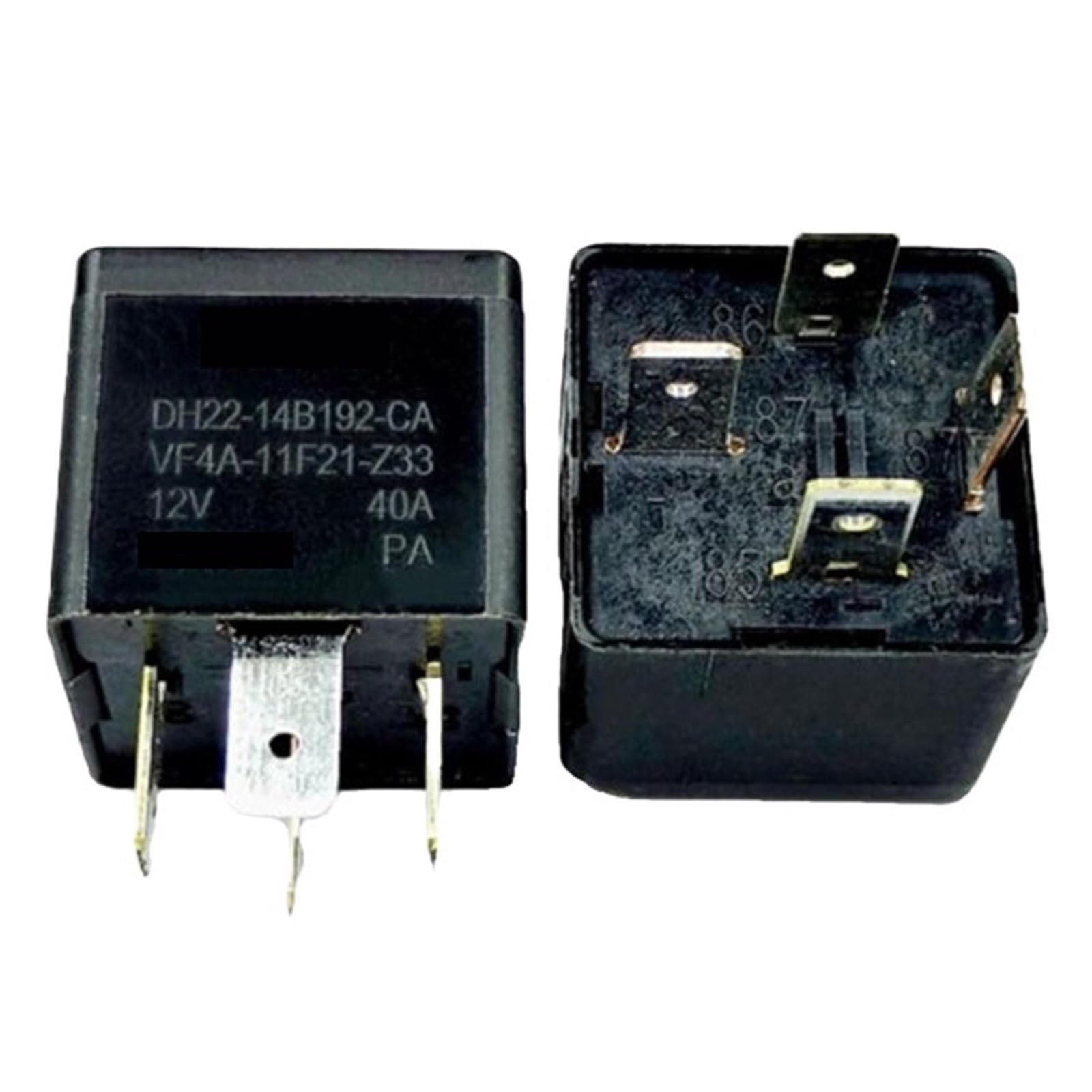 Relé VF4A-11F21-Z33 de 12V con 4 pines construido para alta resistencia en sistemas de automoción