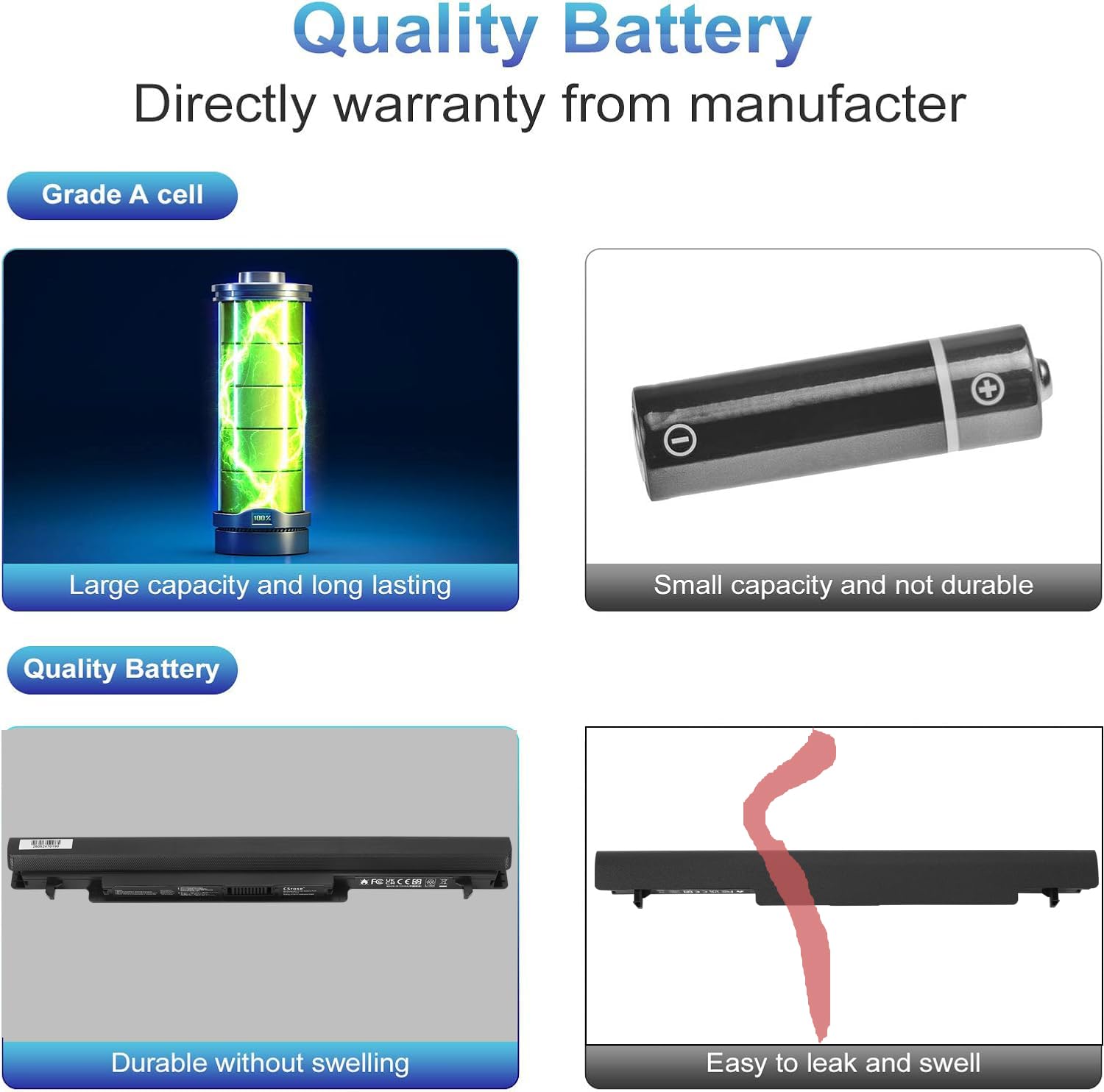 A31-K56 A32-K56 A41-K56 A42-K56 Batteria per Asus A56C A56CB A56CM K56LM2H K56C K56CB K56CM S550C S550M S56C S56CB S56CM R505C R505CB K46C R405 R505 R550C S46CM S505C s56cm-xx079h K56LM9C