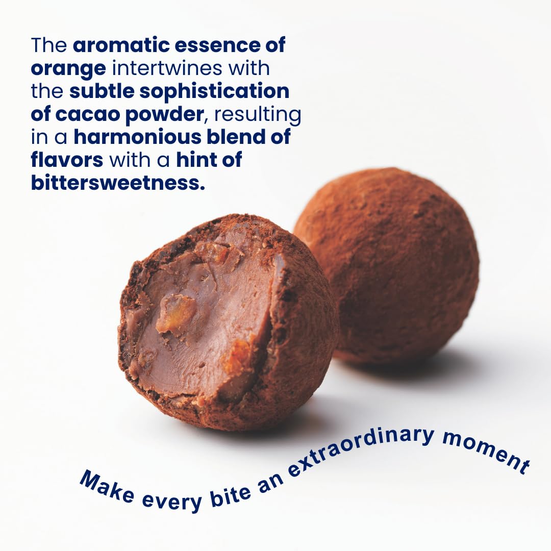 ROYCE' Petite Truffe "Orange" - Premium Japanese Chocolate with Orange-Infused Ganache | From Hokkaido (12 Pieces of Chocolate)