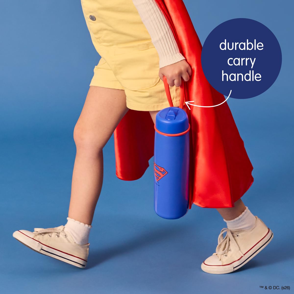 Superman b.box 690 ml butelka termiczna z pokrywką | Trójwarstwowa izolacja ze stali nierdzewnej | utrzymuje napoje zimne do 44 godzin | 690 ml