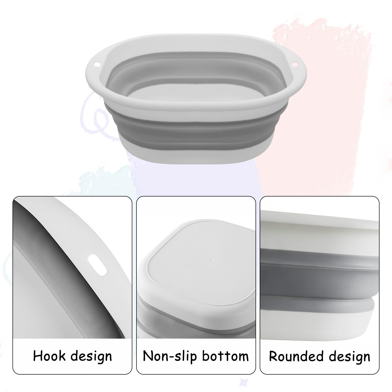 MultiValue Lavabo Pliable Portable - Bassine Cuvette Ronde Plastique Pour Cuisine, Voyage Et Extérieur