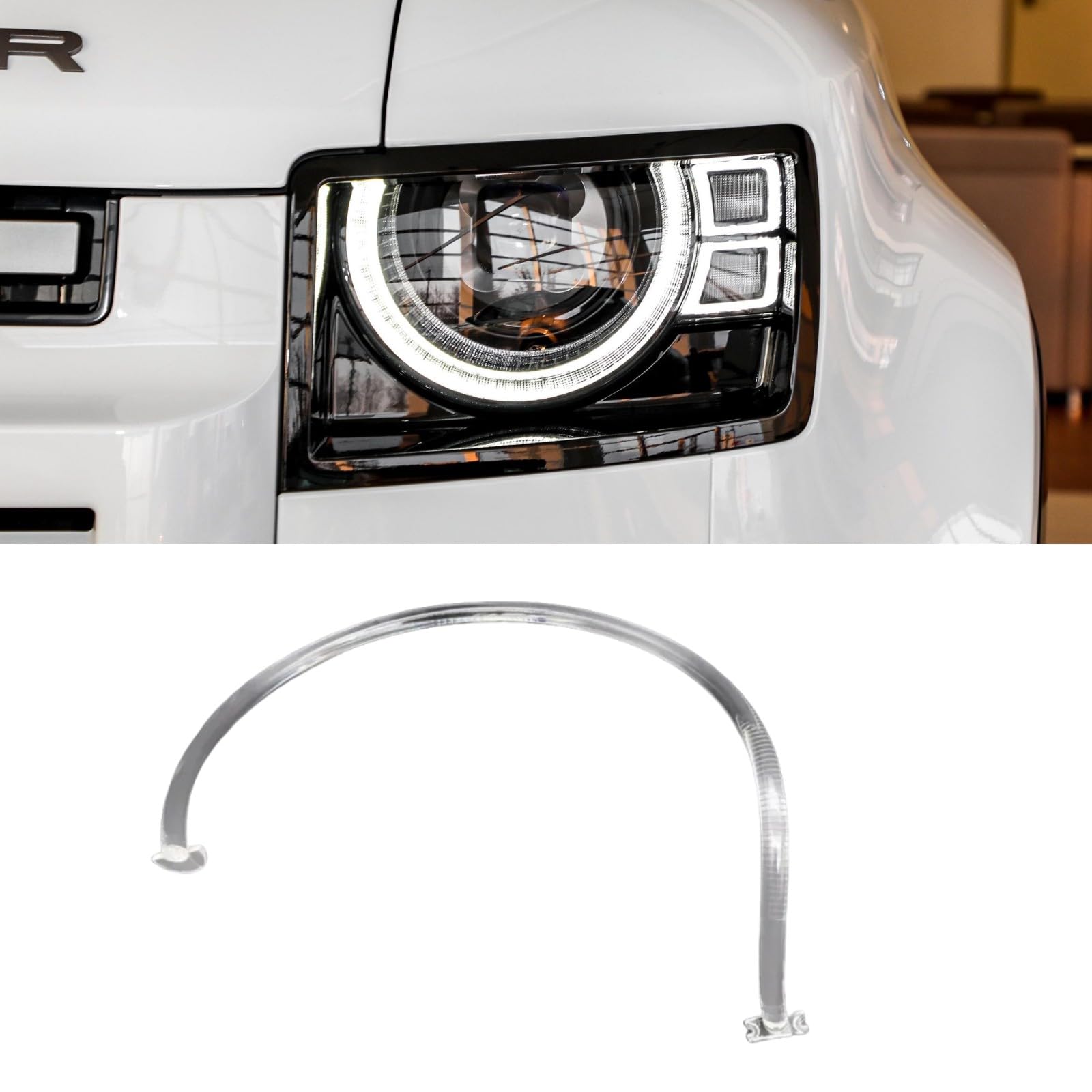 New White LED Tube For 2020 2021 2022 Land Rover Defender Daytime Running Light DRL, Front Headlight LED Daytime Running Light DRL Guide Stripe CML-G5M3 5120-1 UBL3036 (Left Tube)