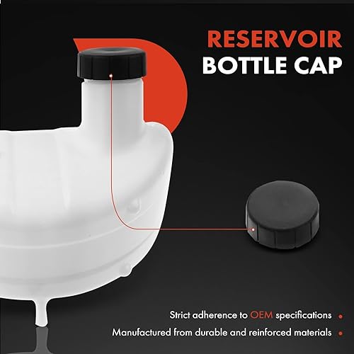 Miniatura 4 de A-Premium Tanque de depósito de recuperación de desbordamiento de refrigerante del motor con tapa compatible con Mack CV 2004-2007, GU7 2008, GU7