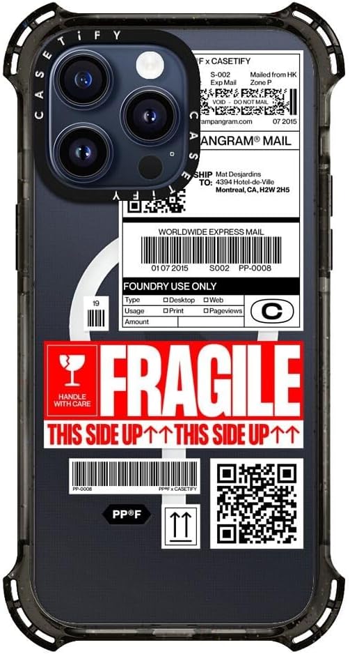 CASETiFY Bounce iPhone 15 Pro Max Case [6X Military Grade Drop Tested / 21.3ft Drop Protection/Compatible with Magsafe] - Stickers Prints - PP-0008 - Clear Black - Image 2