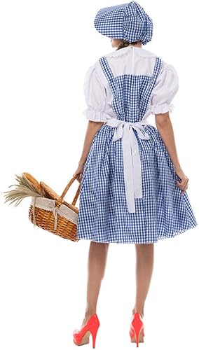 Miniatura 4 de Disfraz de Dorothy para mujer, disfraz clásico de Halloween, cuento de hadas, Kansas Girl azul y blanco a cuadros