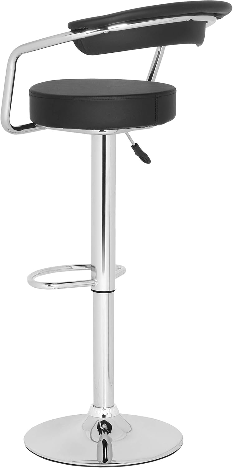 Safavieh Home Collection Angus Black Adjustable Swivel Gas Lift 25.2-31.5-inch Bar Stool