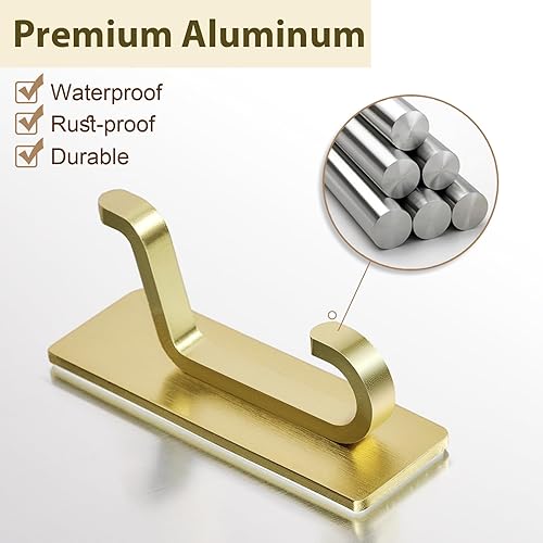 Miniatura 4 de Ganchos de pared autoadhesivos para colgar extra fuertes 13 libras, gancho para abrigo, toalla en baños, ducha, cocina, pared, gancho de puerta,