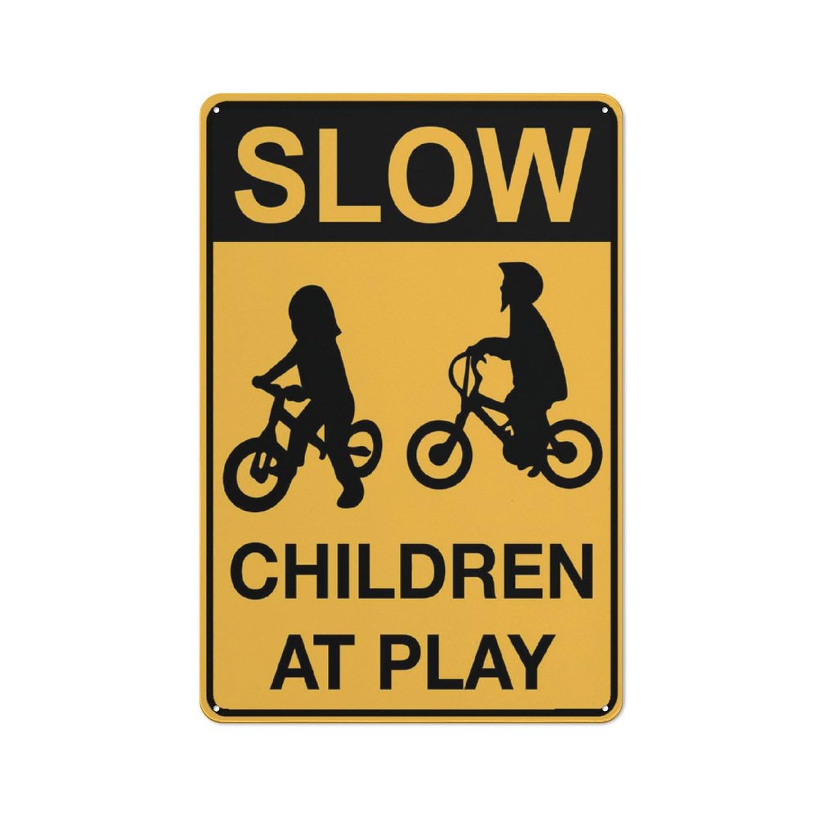 Slow Children At Play Sign For House 12" X 8" Yard Sign, Premium Aluminum, Sun-Proof, Rust-Free