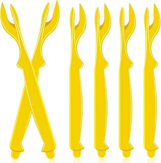 6Pcs Crab Legs Crackers, Crackers Picks Tools Crab Cracker and Tool for Lobster Crayfish, Easy Opener Shellfish Picks Knife, Bright Yellow Seafood Tool