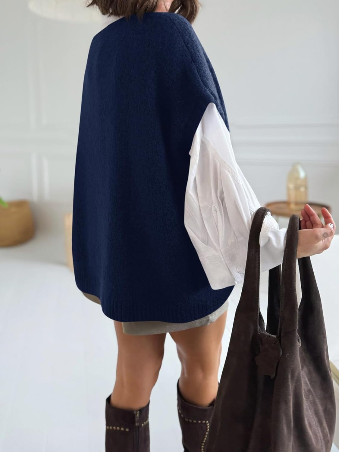 Cicy Bell Womens Oversized Turtleneck Knit Sweaters Short Batwing Sleeve Casual Slouchy Loose Fit Chunky Pullover Tops - Image 3