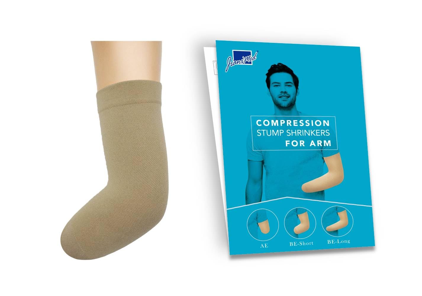 Prosthetic Stump Shrinkers for Arm–Below Elbow - Short, Compression, Healthcare, Amputee arm Sleeve, 20-30, Elastic, Taiwan Excellence XL